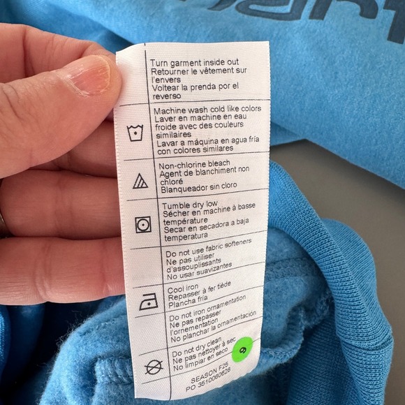 Carhartt Hoodie Blue XS Loose Fit Logo Sleeve Pullover Gorpcore Utility Outdoor - Picture 11 of 12